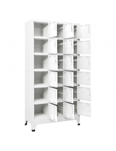 Armadietto a Chiave a 18 Scomparti in Metallo 90x40x180 cm