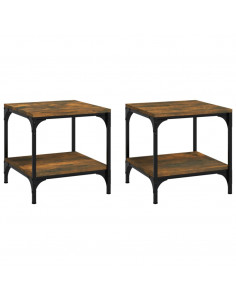 Tavolini 2pz rovere fumo 40x40x40 cm in Legno Multistrato 2