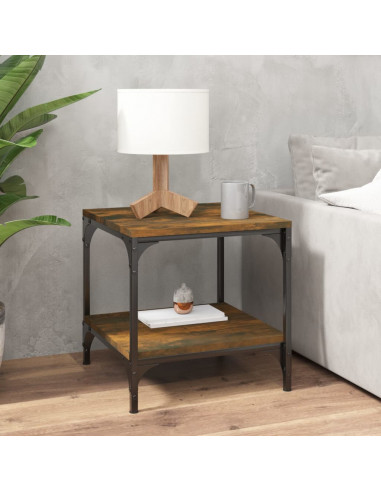 Tavolini 2pz rovere fumo 40x40x40 cm in Legno Multistrato