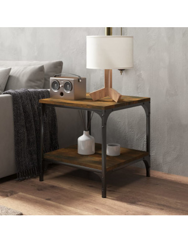 Tavolini 2pz rovere fumo 40x40x40 cm in Legno Multistrato