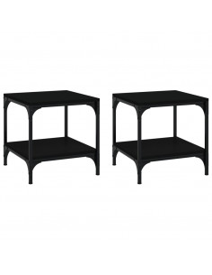 Tavolini 2pz Nero 40x40x40 cm in Legno Multistrato 2