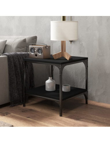 Tavolini 2pz Nero 40x40x40 cm in Legno Multistrato