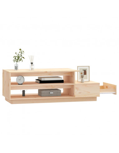 Tavolino da Salotto 120x50x40,5 cm in Legno Massello di Pino