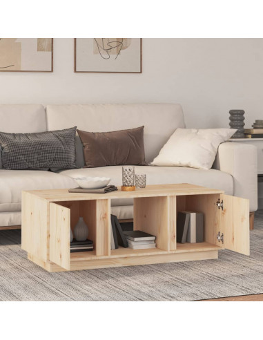 Tavolino da Salotto 110x50x40 cm in Legno Massello di Pino