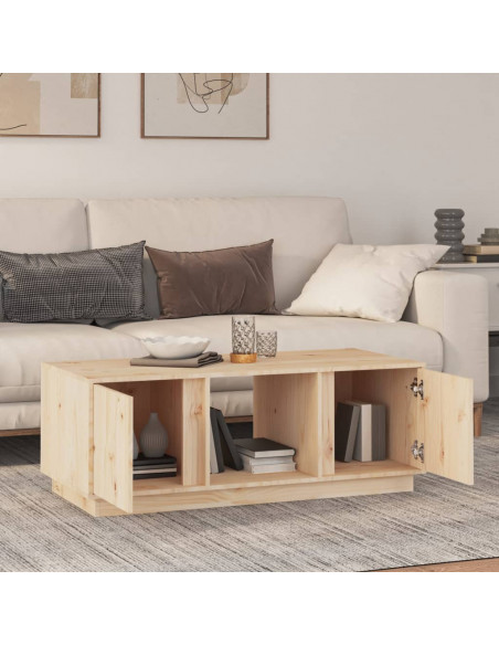 Tavolino da Salotto 110x50x40 cm in Legno Massello di Pino