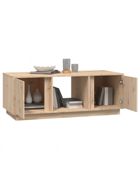 Tavolino da Salotto 110x50x40 cm in Legno Massello di Pino
