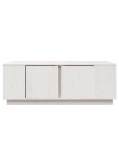 Tavolino da Salotto Bianco 110x50x40 cm Legno Massello di Pino