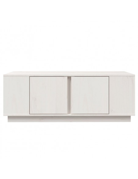 Tavolino da Salotto Bianco 110x50x40 cm Legno Massello di Pino