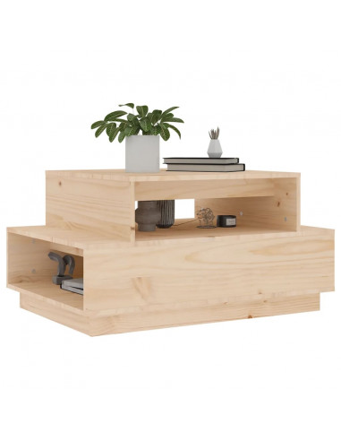 Tavolino da Salotto 80x55x40,5 cm in Legno Massello di Pino