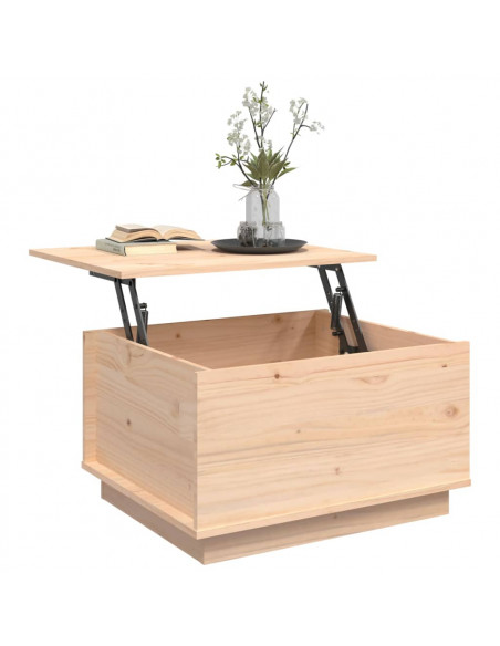 Tavolino da Salotto 60x50x35 cm in Legno Massello di Pino