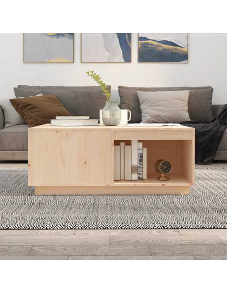 Tavolino da Salotto 100x101x40,5 cm in Legno Massello di Pino