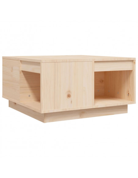 Tavolino da Salotto 60x61x32,5 cm in Legno Massello di Pino