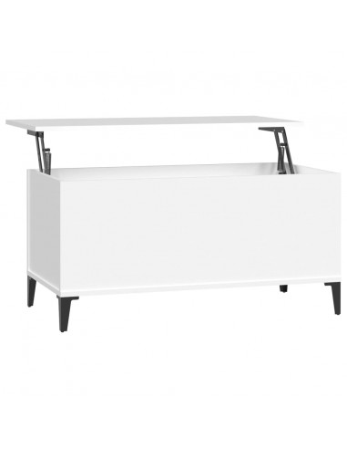Tavolino da Salotto Bianco 90x44,5x45 cm in Legno Multistrato