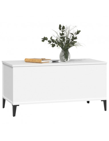 Tavolino da Salotto Bianco 90x44,5x45 cm in Legno Multistrato