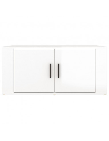 Tavolino da Salotto Bianco Lucido 80x50x36cm Legno Multistrato