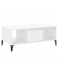 Tavolino da Salotto Bianco 90x50x36,5 cm in Legno Multistrato 2