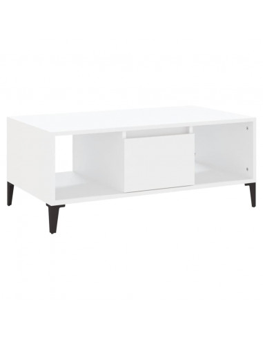 Tavolino da Salotto Bianco 90x50x36,5 cm in Legno Multistrato