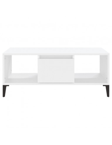 Tavolino da Salotto Bianco 90x50x36,5 cm in Legno Multistrato