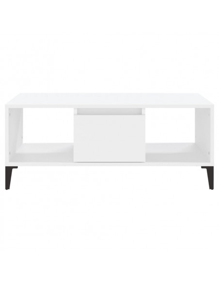 Tavolino da Salotto Bianco 90x50x36,5 cm in Legno Multistrato