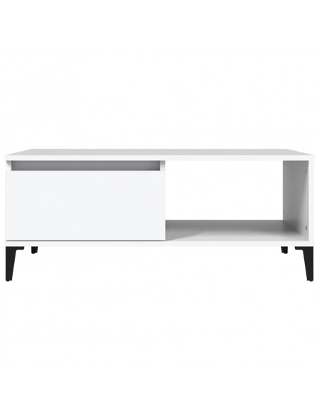 Tavolino da Salotto Bianco 90x50x36,5 cm in Legno Multistrato
