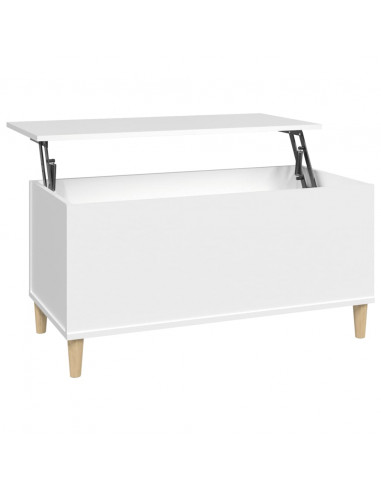 Tavolino da Salotto Bianco 90x44,5x45 cm in Legno Multistrato