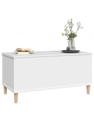 Tavolino da Salotto Bianco 90x44,5x45 cm in Legno Multistrato