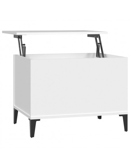 Tavolino da Salotto Bianco 60x44,5x45 cm in Legno Multistrato