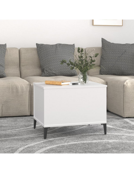 Tavolino da Salotto Bianco 60x44,5x45 cm in Legno Multistrato