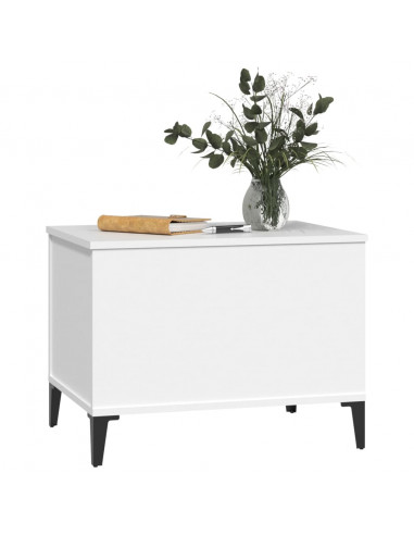 Tavolino da Salotto Bianco 60x44,5x45 cm in Legno Multistrato