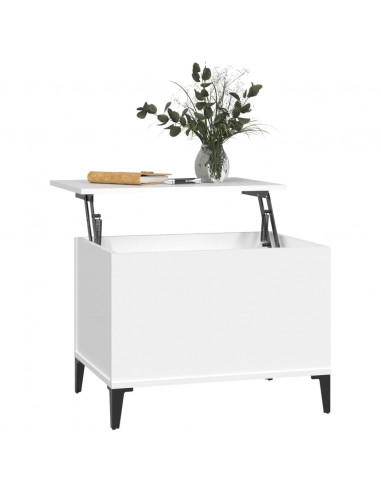 Tavolino da Salotto Bianco 60x44,5x45 cm in Legno Multistrato