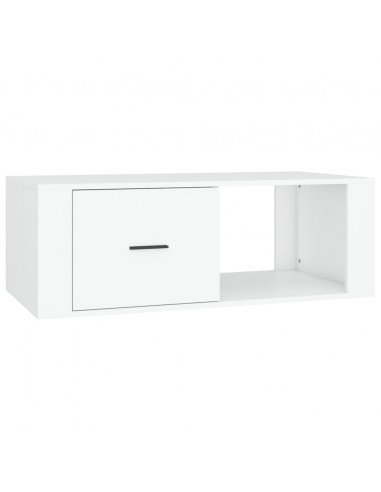 Tavolino da Salotto Bianco 100x50,5x35 cm in Legno Multistrato