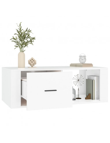 Tavolino da Salotto Bianco 100x50,5x35 cm in Legno Multistrato