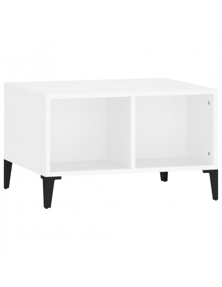 Tavolino da Salotto Bianco 60x50x36,5 cm in Legno Multistrato
