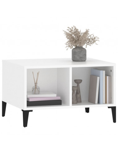 Tavolino da Salotto Bianco 60x50x36,5 cm in Legno Multistrato