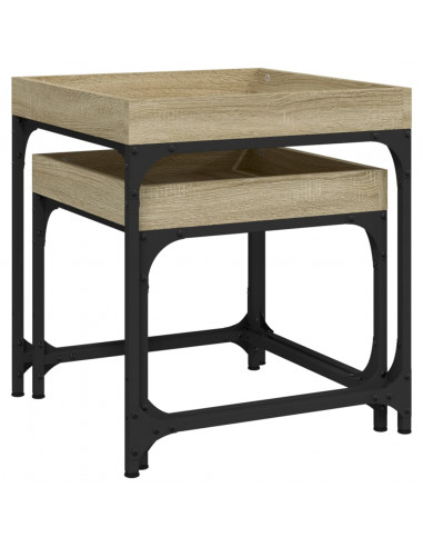 Tavolini 2 pz Rovere Sonoma in Legno Multistrato