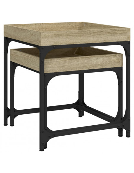 Tavolini 2 pz Rovere Sonoma in Legno Multistrato