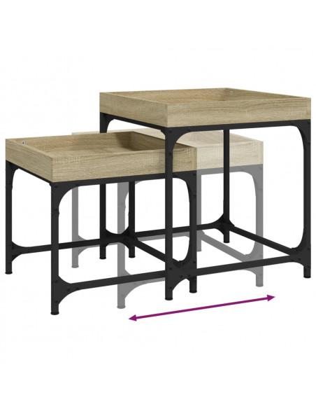Tavolini 2 pz Rovere Sonoma in Legno Multistrato