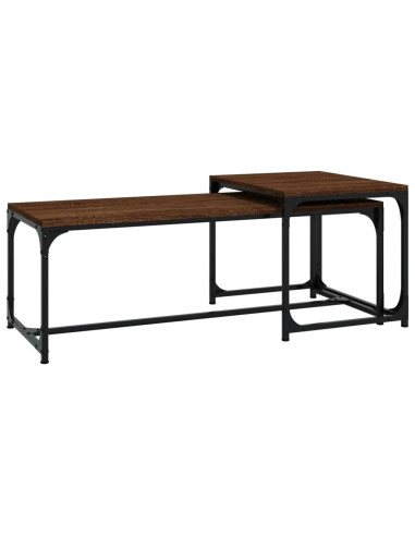 Tavolini da Salotto 2 pz Rovere Marrone in Legno Multistrato