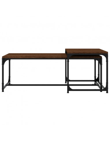 Tavolini da Salotto 2 pz Rovere Marrone in Legno Multistrato