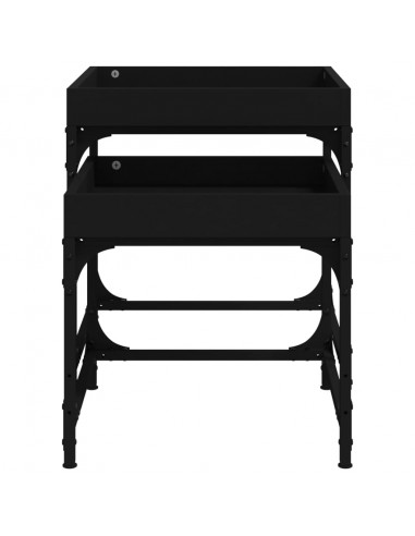 Tavolini da Salotto 2 pz Neri in Legno Multistrato