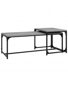 Tavolini da Salotto 2 pz Grigio Sonoma in Legno Multistrato 2