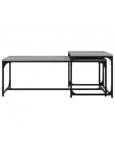 Tavolini da Salotto 2 pz Grigio Sonoma in Legno Multistrato