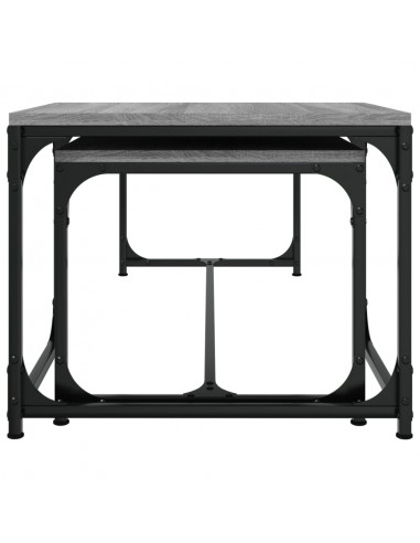 Tavolini da Salotto 2 pz Grigio Sonoma in Legno Multistrato