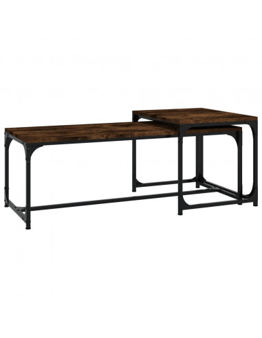 Tavolini da Salotto 2 pz Rovere Fumo in Legno Multistrato