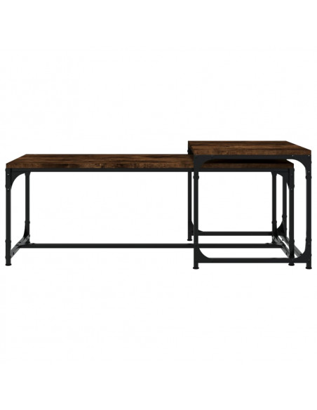 Tavolini da Salotto 2 pz Rovere Fumo in Legno Multistrato
