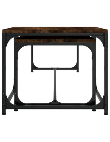 Tavolini da Salotto 2 pz Rovere Fumo in Legno Multistrato