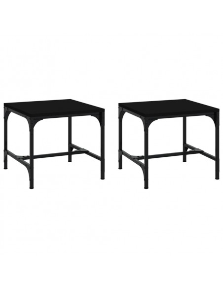 Tavolini 2pz Nero 40x40x35 cm in Legno Multistrato