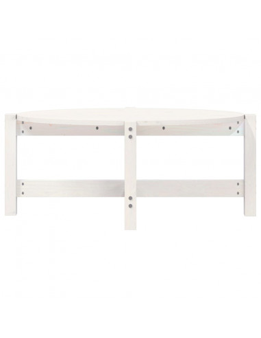 Tavolino da Salotto Bianco 87x48x35cm in Legno Massello di Pino