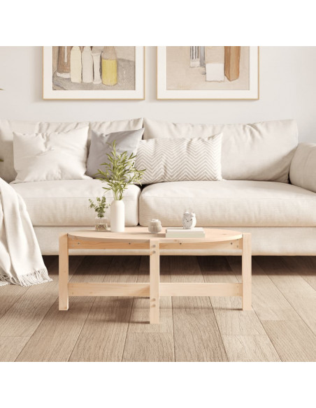 Tavolino da Salotto 87x48x35 cm in Legno Massello di Pino
