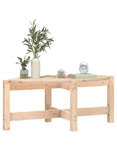 Tavolino da Salotto 87x48x35 cm in Legno Massello di Pino